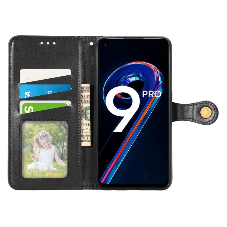 For OPPO Realme 9 Pro Retro Solid Color Buckle Leather Phone Case