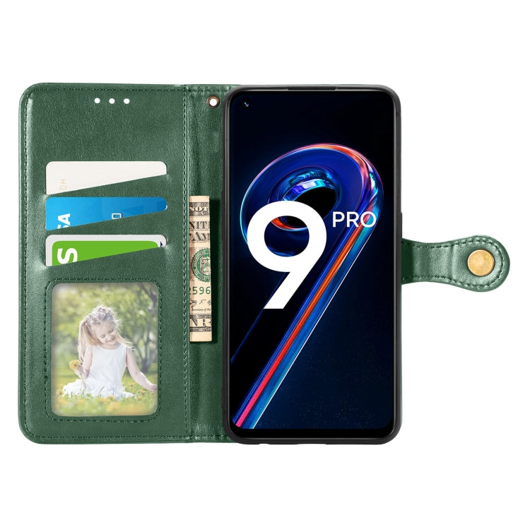For OPPO Realme 9 Pro Retro Solid Color Buckle Leather Phone Case