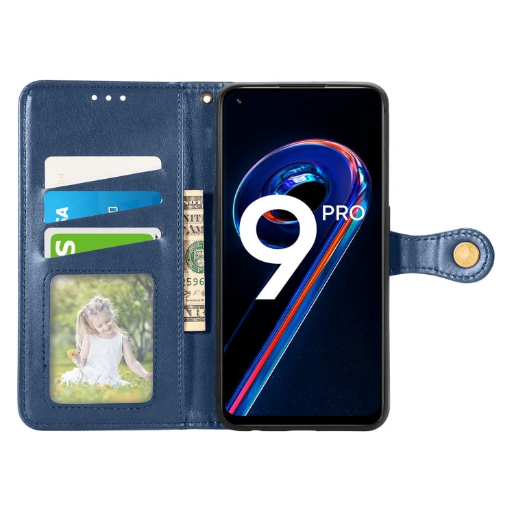 For OPPO Realme 9 Pro Retro Solid Color Buckle Leather Phone Case