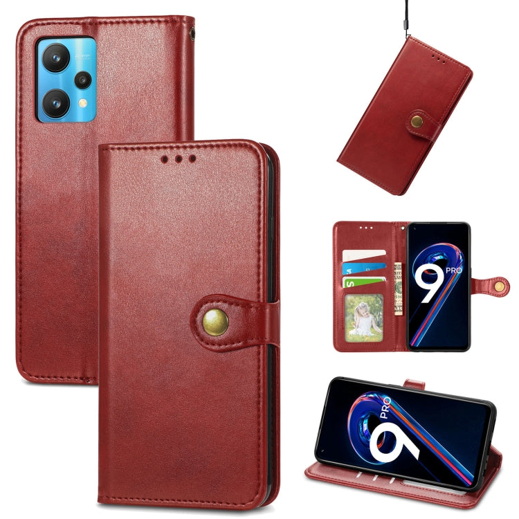 For OPPO Realme 9 Pro Retro Solid Color Buckle Leather Phone Case