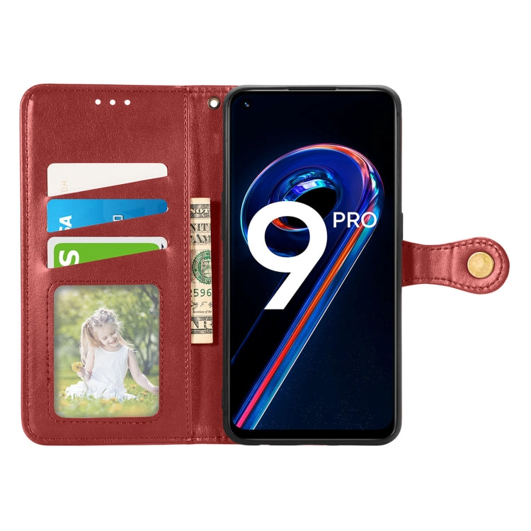 For OPPO Realme 9 Pro Retro Solid Color Buckle Leather Phone Case