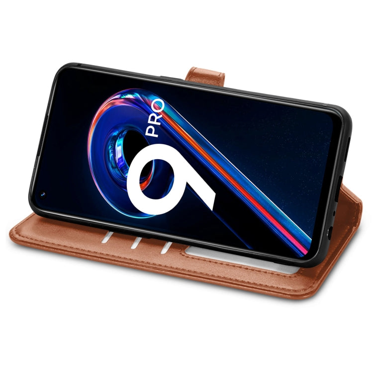 For OPPO Realme 9 Pro Retro Solid Color Buckle Leather Phone Case