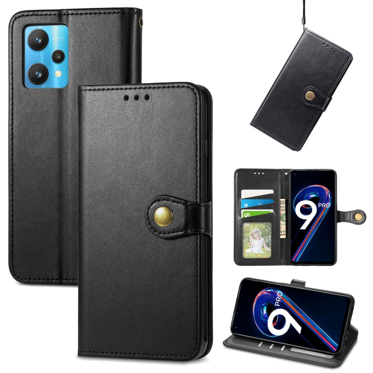 For OPPO Realme 9 Pro+ 5G Retro Solid Color Buckle Leather Phone Case