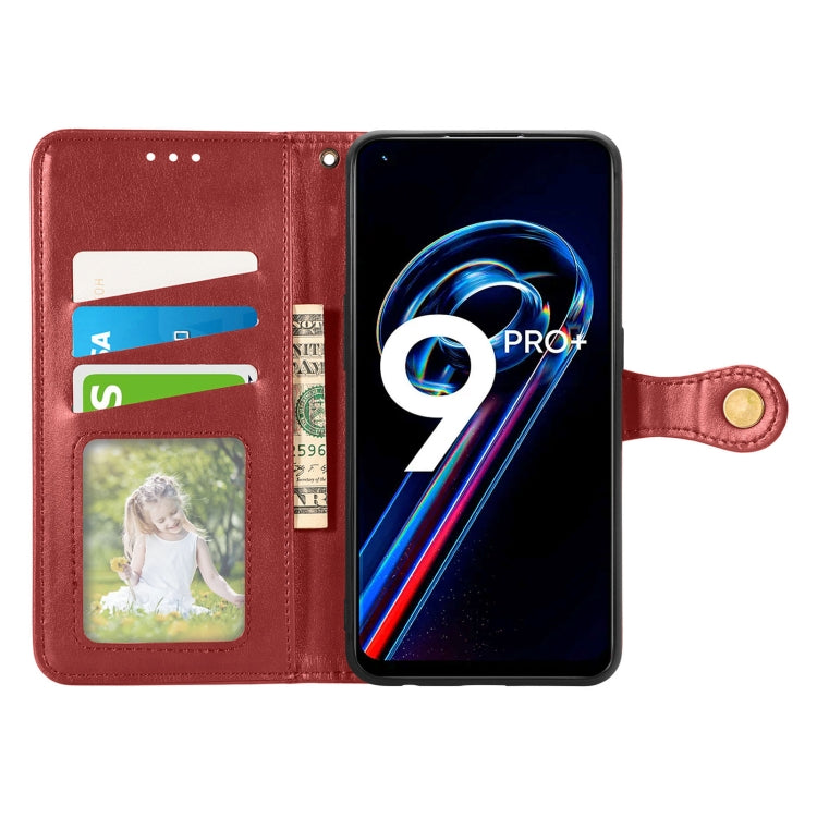 For OPPO Realme 9 Pro+ 5G Retro Solid Color Buckle Leather Phone Case