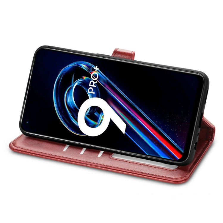 For OPPO Realme 9 Pro+ 5G Retro Solid Color Buckle Leather Phone Case