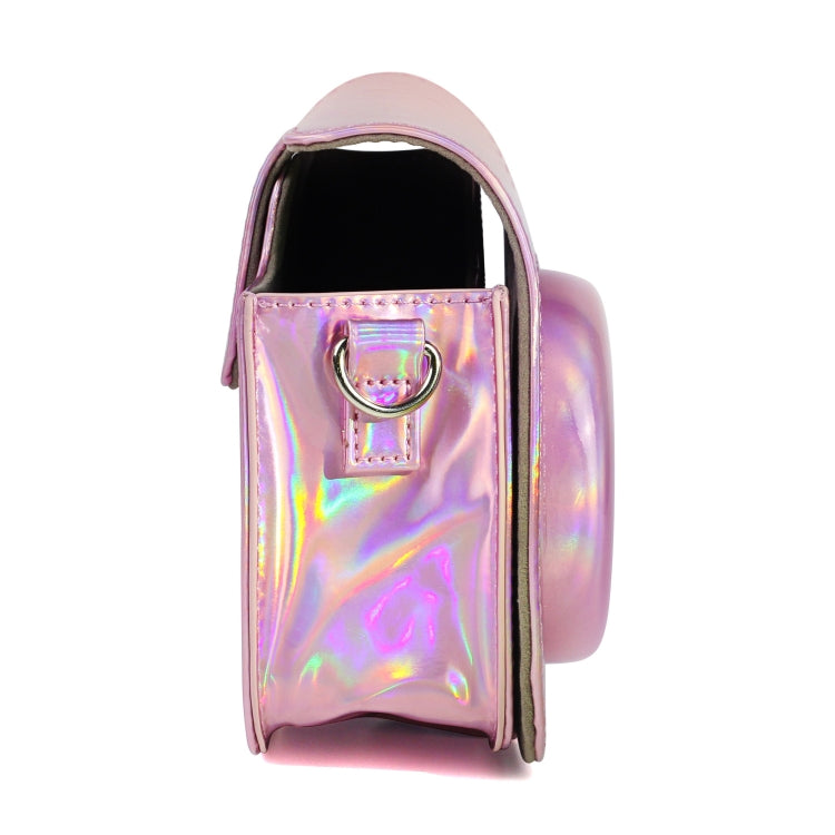 Aurora Oil Paint Full Body Camera PU Leather Case Bag with Strap for FUJIFILM instax mini 9 / mini 8+ / mini 8(Rose Gold)