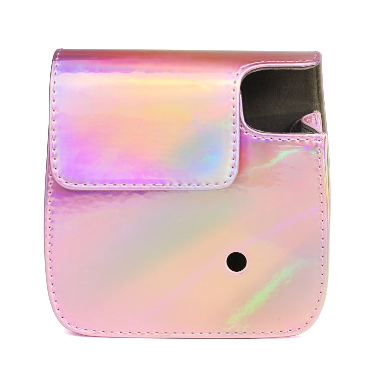 Aurora Oil Paint Full Body Camera PU Leather Case Bag with Strap for FUJIFILM instax mini 9 / mini 8+ / mini 8(Rose Gold)