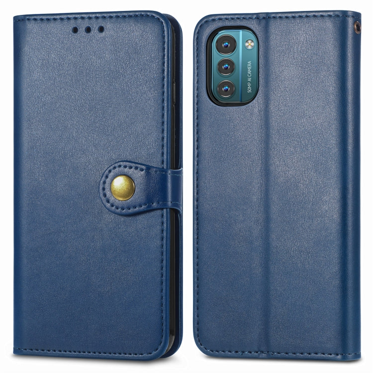 For Nokia G21 Retro Solid Color Buckle Leather Phone Case