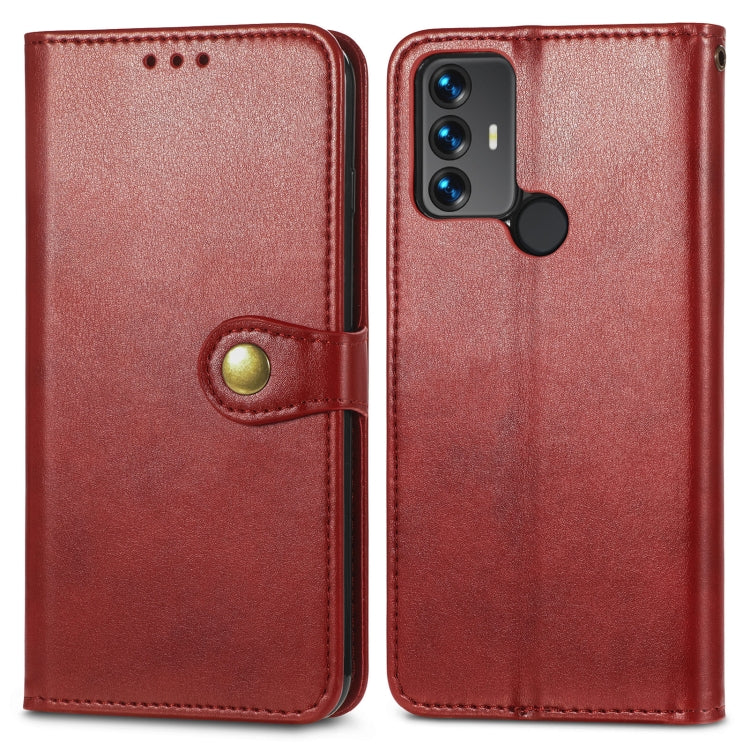 For TCL 30 SE Retro Solid Color Buckle Leather Phone Case