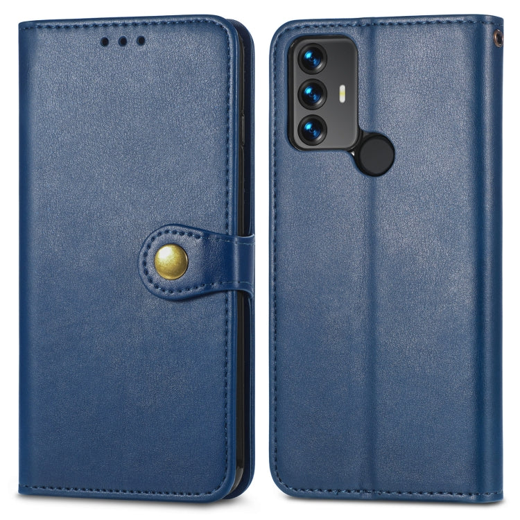 For TCL 30 SE Retro Solid Color Buckle Leather Phone Case