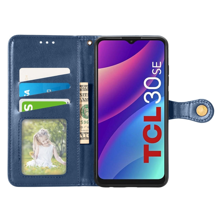 For TCL 30 SE Retro Solid Color Buckle Leather Phone Case