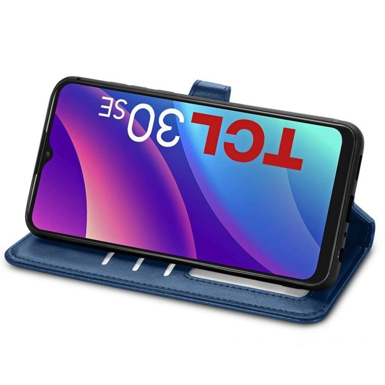 For TCL 30 SE Retro Solid Color Buckle Leather Phone Case