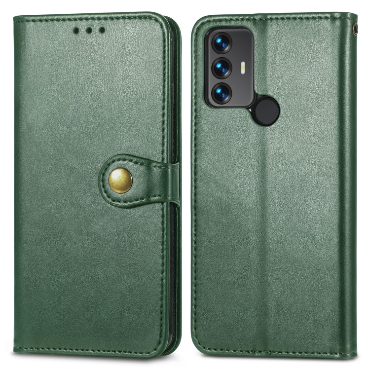 For TCL 30 SE Retro Solid Color Buckle Leather Phone Case