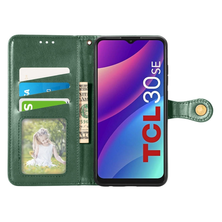 For TCL 30 SE Retro Solid Color Buckle Leather Phone Case