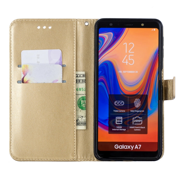 Diamond Encrusted Butterflies Love Flowers Pattern Horizontal Flip Leather Case for Samsung Galaxy A7&A750 , with Holder & Card Slots & Wallet & Lanyard