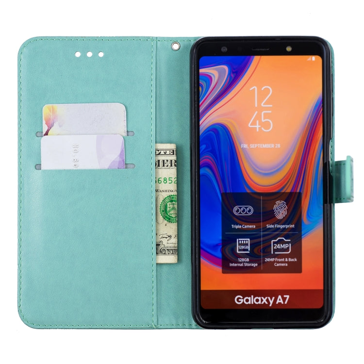 Diamond Encrusted Butterflies Love Flowers Pattern Horizontal Flip Leather Case for Samsung Galaxy A7&A750 , with Holder & Card Slots & Wallet & Lanyard