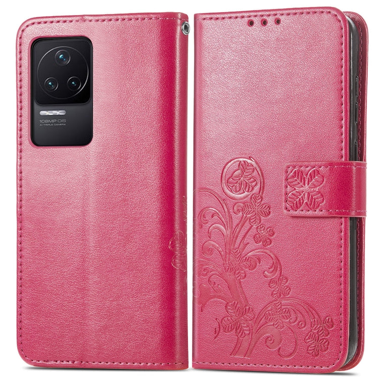 For Xiaomi Redmi K50 Pro Four-leaf Clasp Embossed Buckle Leather Phone Case