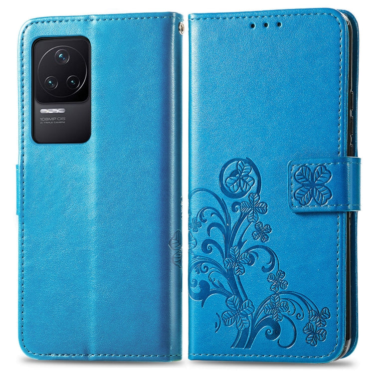 For Xiaomi Redmi K50 Pro Four-leaf Clasp Embossed Buckle Leather Phone Case