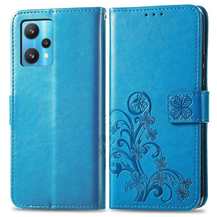 For OPPO Realme 9 Pro Four-leaf Clasp Embossed Buckle Leather Phone Case