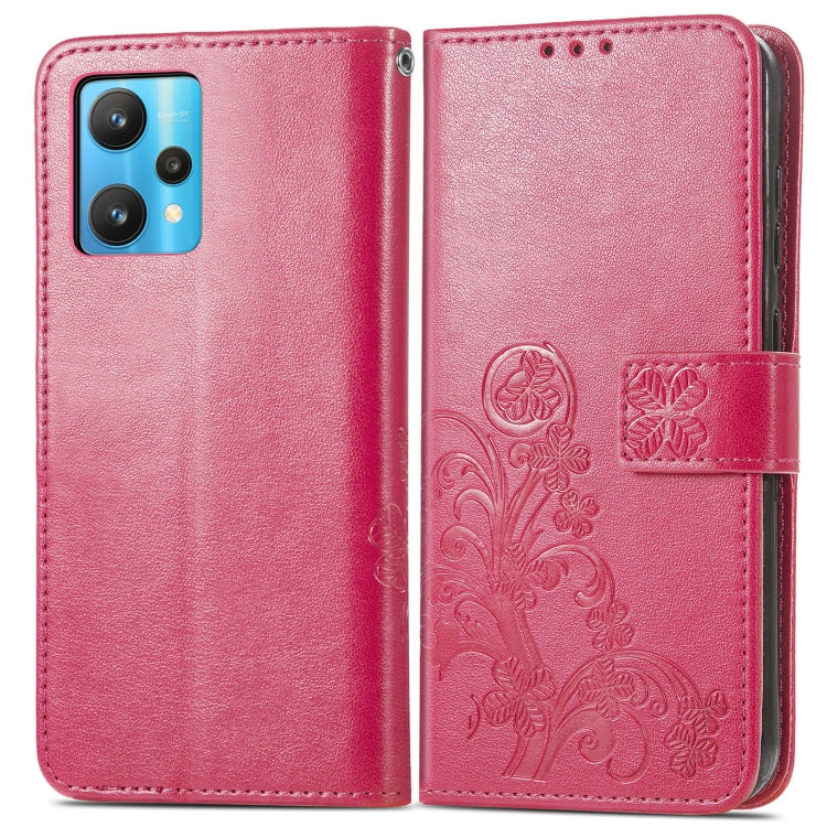 For OPPO Realme 9 Pro+ 5G Four-leaf Clasp Embossed Buckle Leather Phone Case