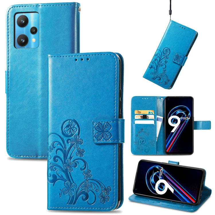 For OPPO Realme 9 Pro+ 5G Four-leaf Clasp Embossed Buckle Leather Phone Case