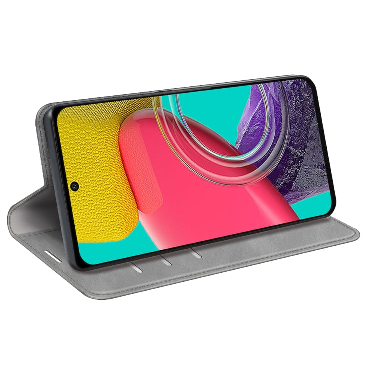 For Samsung Galaxy M53 Retro-skin Magnetic Suction Leather Phone Case