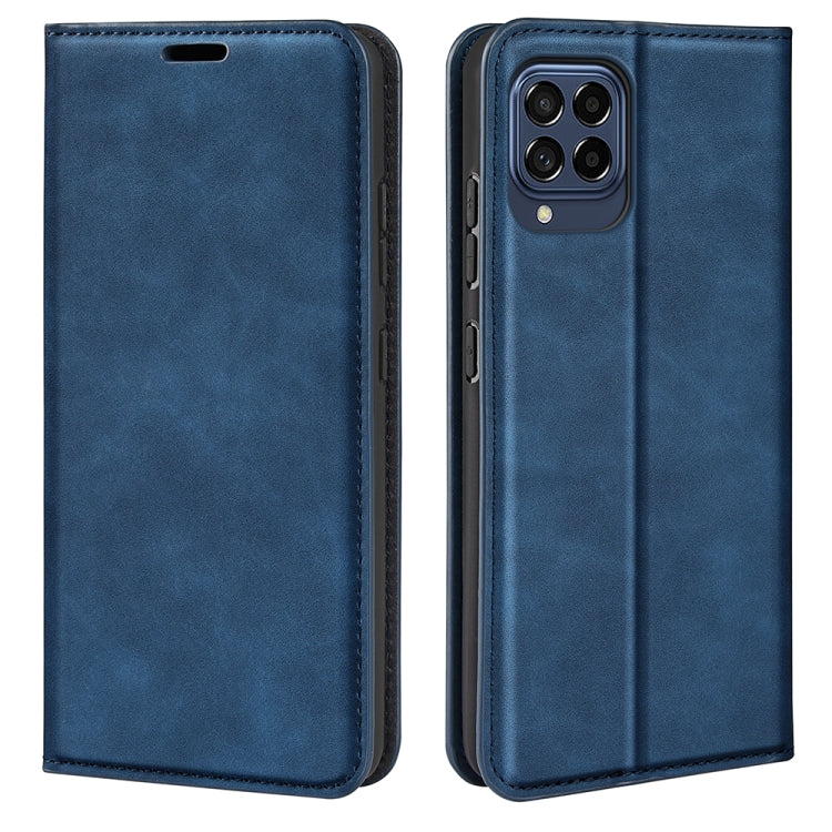 For Samsung Galaxy M53 Retro-skin Magnetic Suction Leather Phone Case