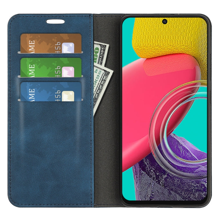 For Samsung Galaxy M53 Retro-skin Magnetic Suction Leather Phone Case