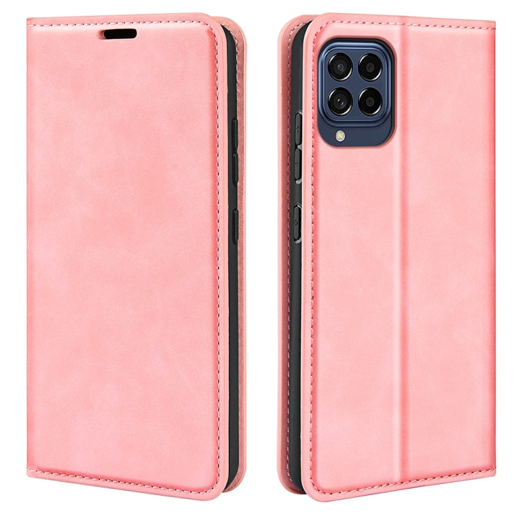 For Samsung Galaxy M53 Retro-skin Magnetic Suction Leather Phone Case