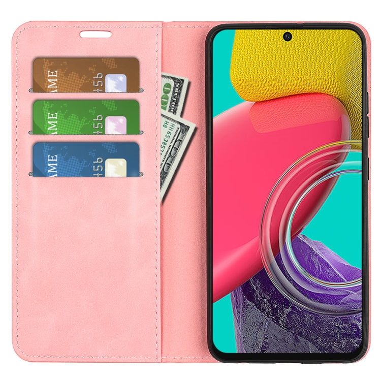 For Samsung Galaxy M53 Retro-skin Magnetic Suction Leather Phone Case
