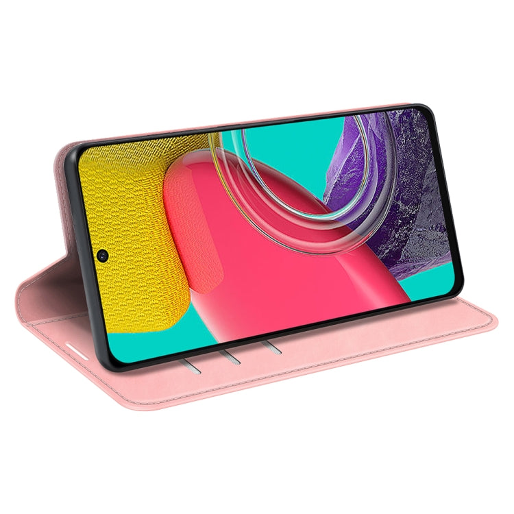 For Samsung Galaxy M53 Retro-skin Magnetic Suction Leather Phone Case
