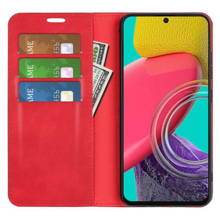 For Samsung Galaxy M53 Retro-skin Magnetic Suction Leather Phone Case