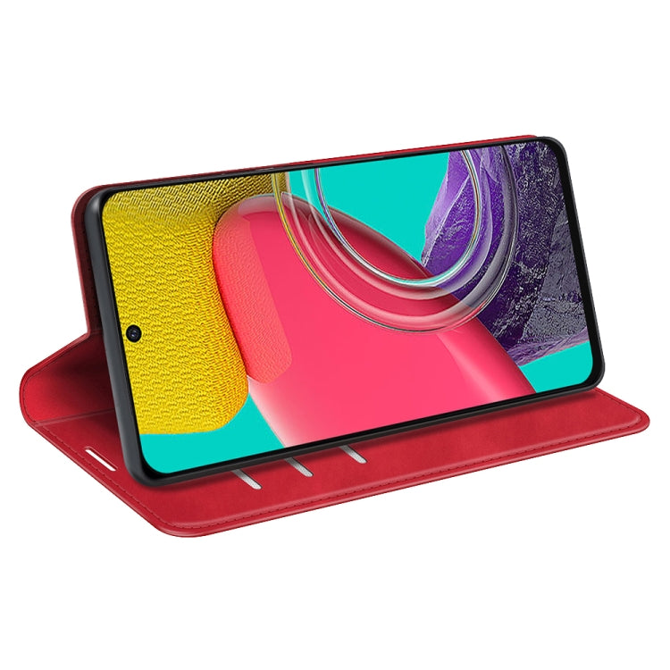 For Samsung Galaxy M53 Retro-skin Magnetic Suction Leather Phone Case
