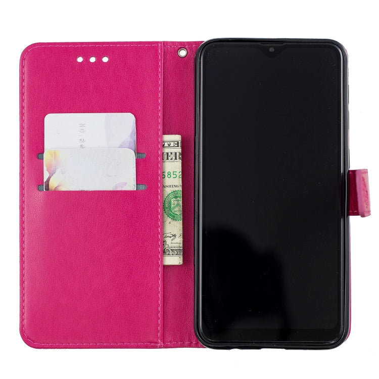 Diamond Encrusted Butterflies Love Flowers Pattern Horizontal Flip Leather Case for Galaxy M10 , with Holder & Card Slots & Wallet & Lanyard