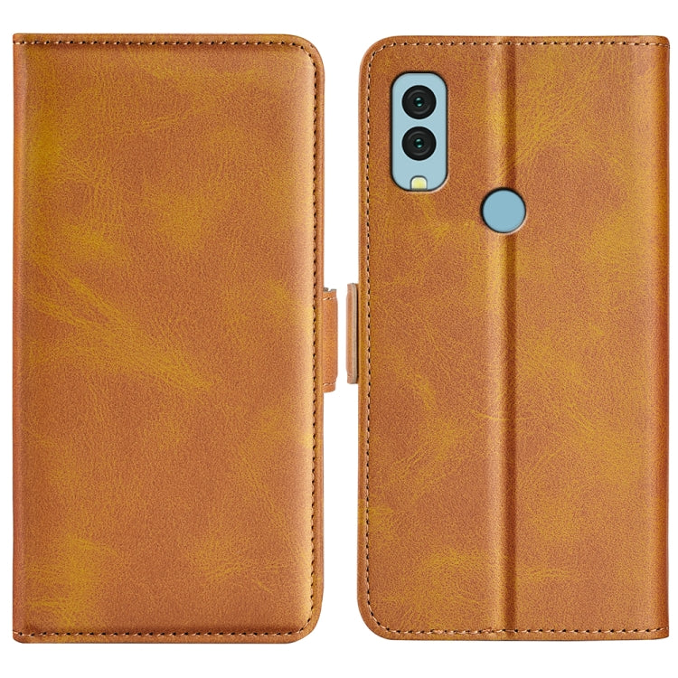 For Kyocera Android One S9 Dual-side Magnetic Buckle Leather Phone Case