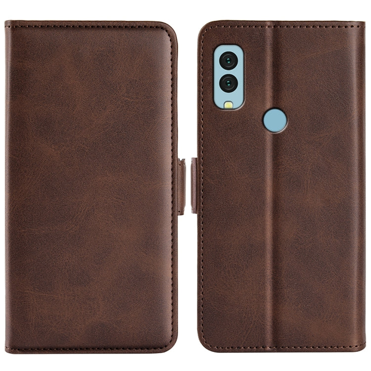 For Kyocera Android One S9 Dual-side Magnetic Buckle Leather Phone Case