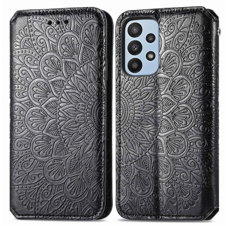 For Samsung Galaxy  A23 Blooming Mandala Embossed Magnetic Leather Phone Case