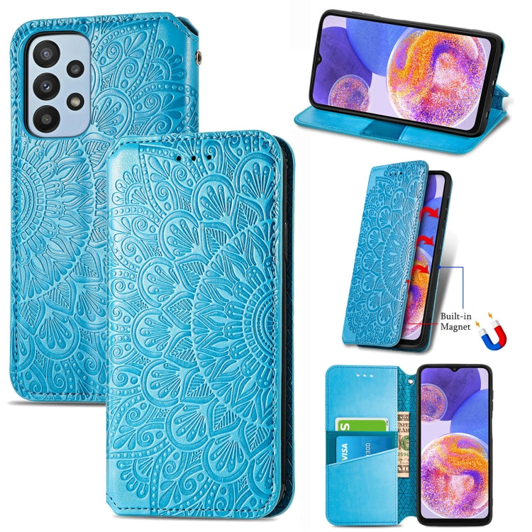 For Samsung Galaxy  A23 Blooming Mandala Embossed Magnetic Leather Phone Case