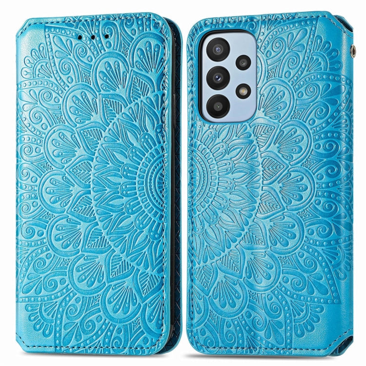 For Samsung Galaxy  A23 Blooming Mandala Embossed Magnetic Leather Phone Case