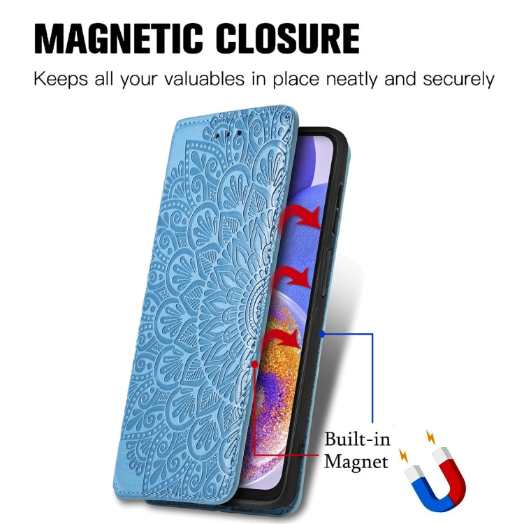For Samsung Galaxy  A23 Blooming Mandala Embossed Magnetic Leather Phone Case