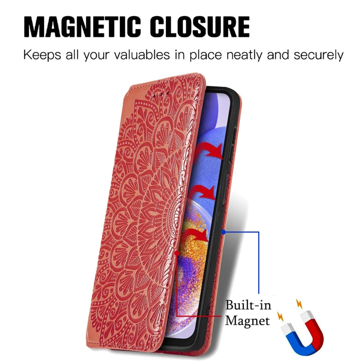 For Samsung Galaxy  A23 Blooming Mandala Embossed Magnetic Leather Phone Case