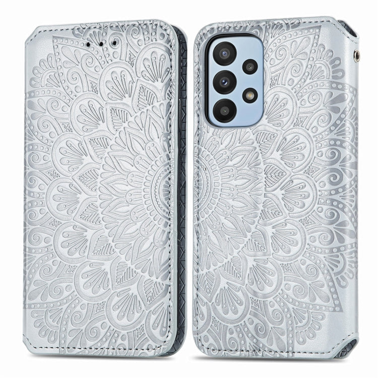 For Samsung Galaxy  A23 Blooming Mandala Embossed Magnetic Leather Phone Case