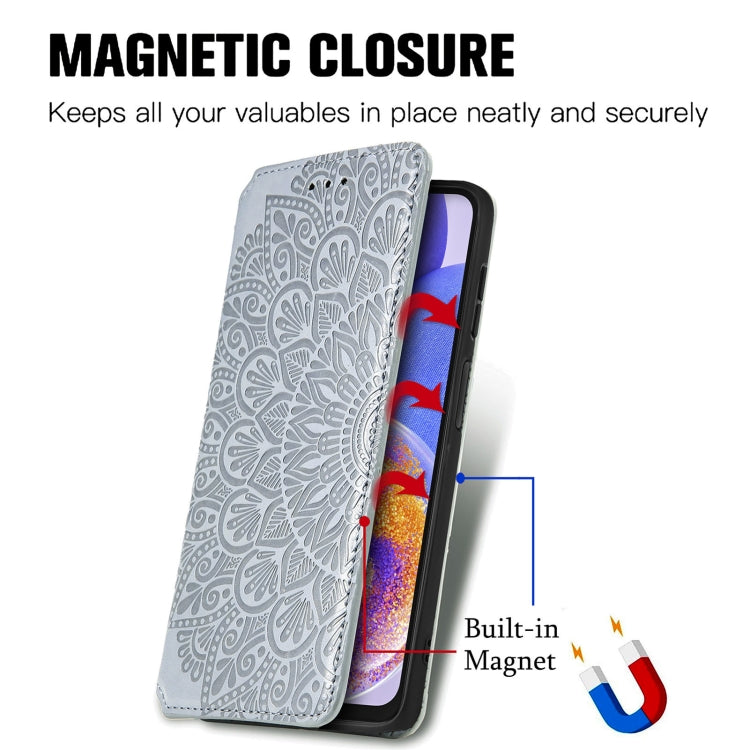 For Samsung Galaxy  A23 Blooming Mandala Embossed Magnetic Leather Phone Case
