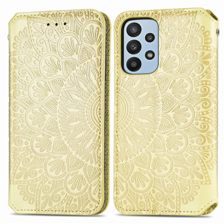 For Samsung Galaxy  A23 Blooming Mandala Embossed Magnetic Leather Phone Case