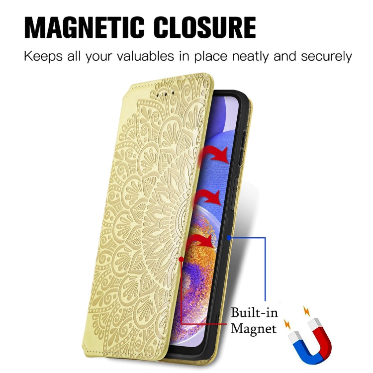 For Samsung Galaxy  A23 Blooming Mandala Embossed Magnetic Leather Phone Case
