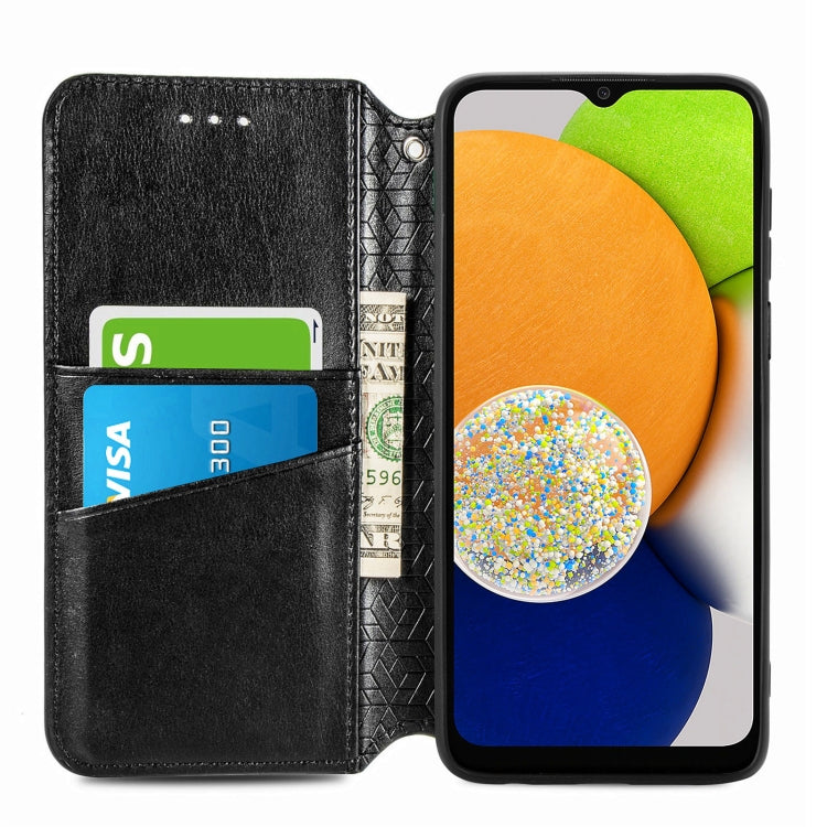 For Samsung Galaxy A03 Blooming Mandala Embossed Magnetic Leather Phone Case