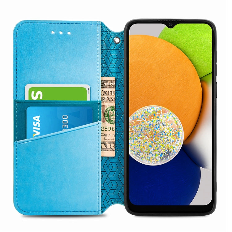 For Samsung Galaxy A03 Blooming Mandala Embossed Magnetic Leather Phone Case