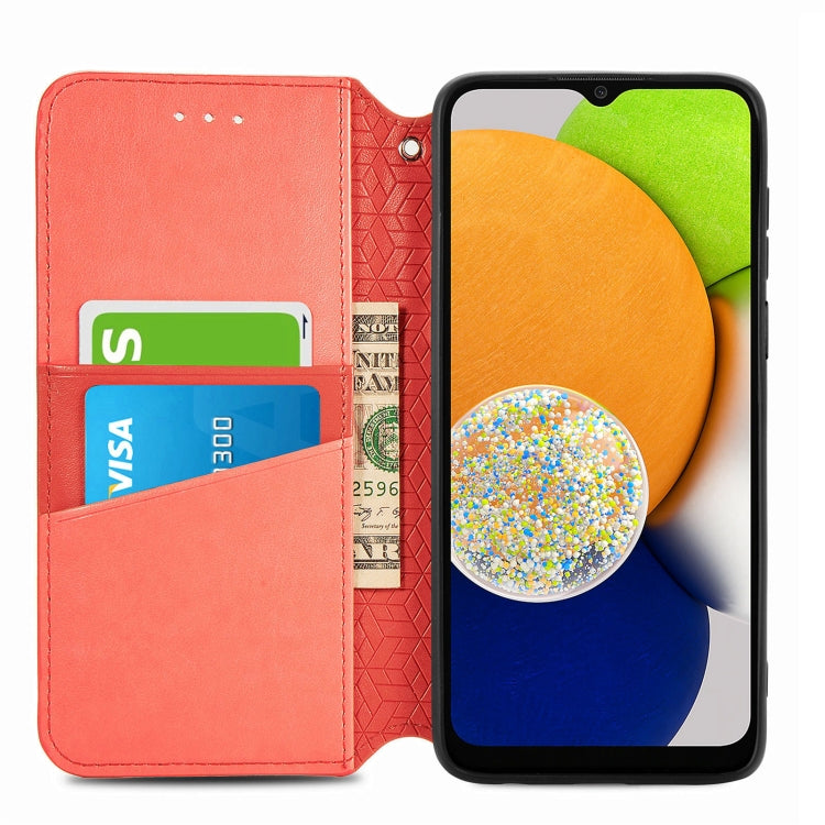 For Samsung Galaxy A03 Blooming Mandala Embossed Magnetic Leather Phone Case