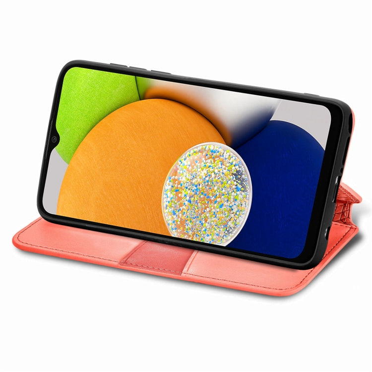 For Samsung Galaxy A03 Blooming Mandala Embossed Magnetic Leather Phone Case