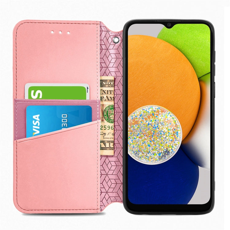 For Samsung Galaxy A03 Blooming Mandala Embossed Magnetic Leather Phone Case